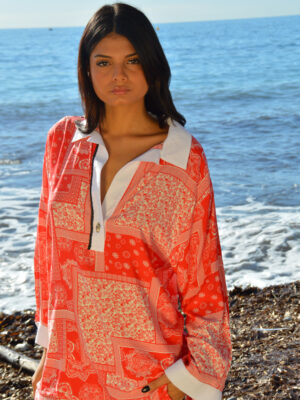 Chemise Manche Longue Zorarouille  Rouge Blanc