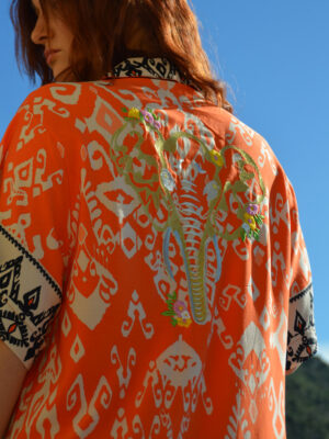 Robe mi-longue Zora Orange
