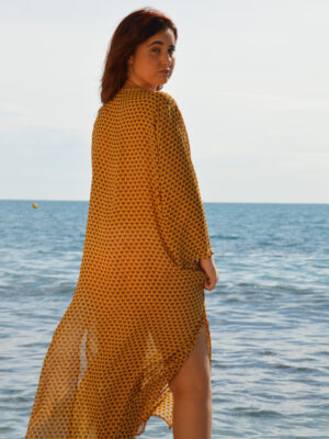 Robe Longue Brigittered Jaune Terra Cotta