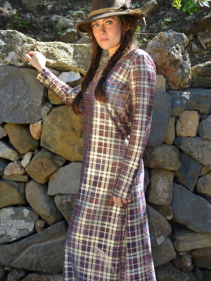 Robe longue Chris 80 carreaux irisés