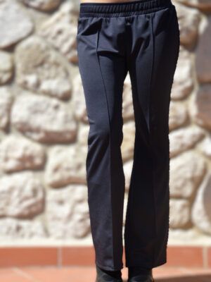 Pantalon Dorf satin bleu marine et noir