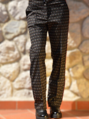 Pantalon  Helena gabardine  noir imprimé
