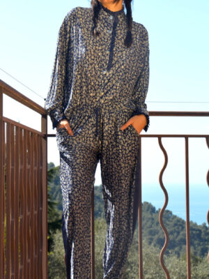 Pantalon Mall Fleurs bleu