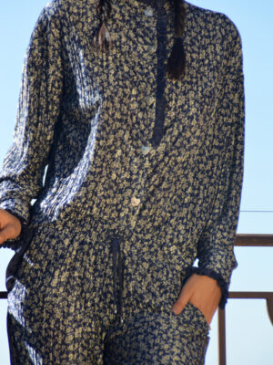 Chemise Montmartre Fleurs bleu