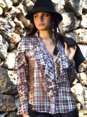 Chemise  girl 80 carreaux irisés