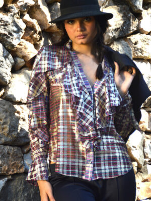 Chemise  girl 80 carreaux irisés