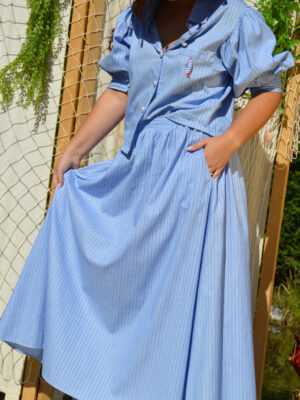 Chemise Cloche bleue rayures