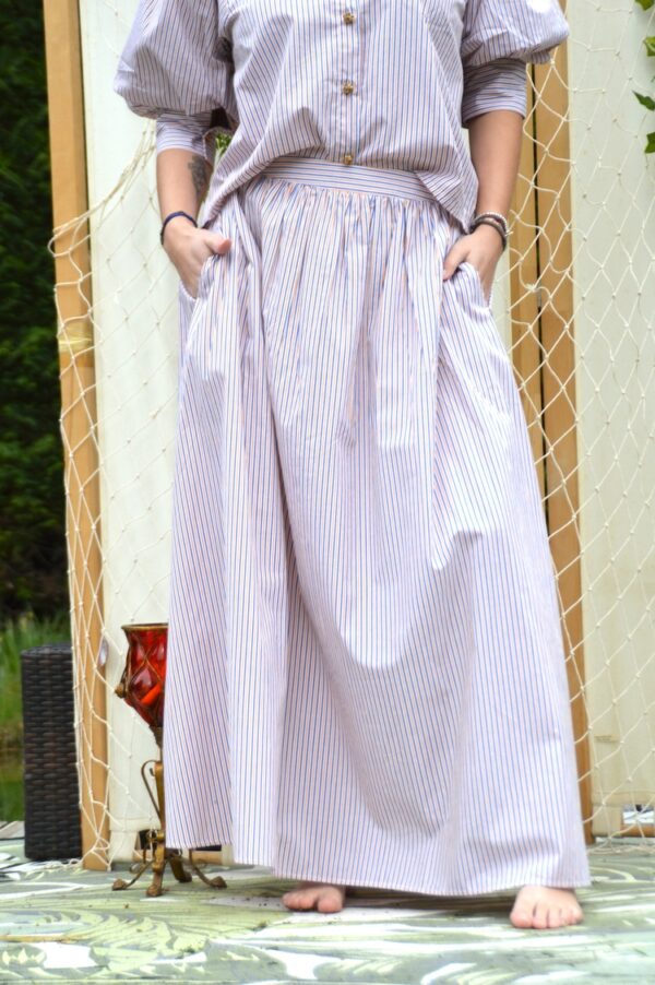 Jupe longue Capri orange rayures