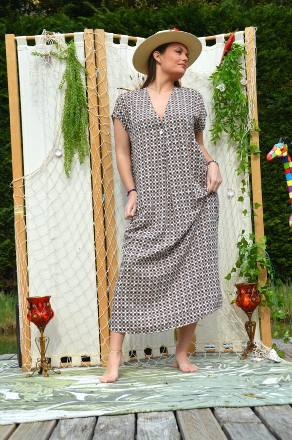 Kaftan Newabja coton bi-couleur